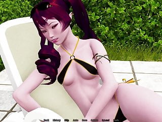 Die Hausfrau im Bikini und mit dem dicken Arsch bekommt die Wichse auf den Arsch